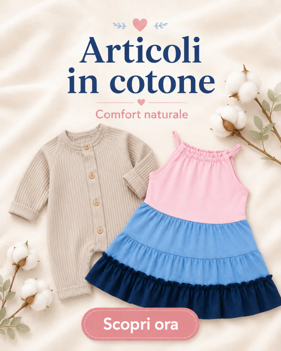 Articoli in cotone Il Brucomela per bambini da 0 a 16 anni